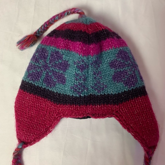 multicolor mohair/wool blend Kusan beanie. - Picture 4 of 5